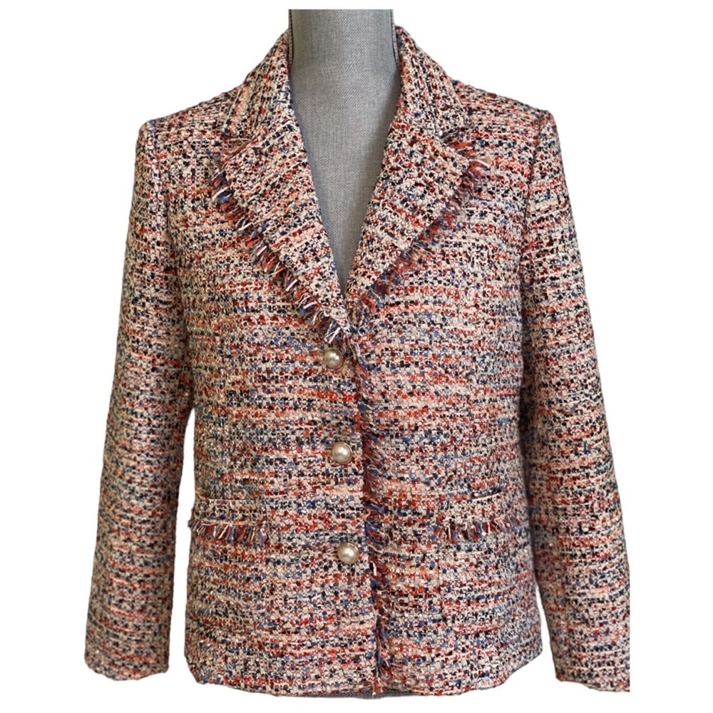NWOT DRAPER’S & DAMON’S CONFETTI TWEED JACKET SIZE PM - Picture 2 of 6